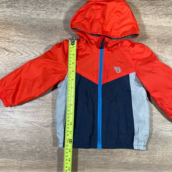 OshKosh B’gosh Jacket Windbreaker Hood Lined Baby Boys 12 Months Blue Red - Picture 2 of 9